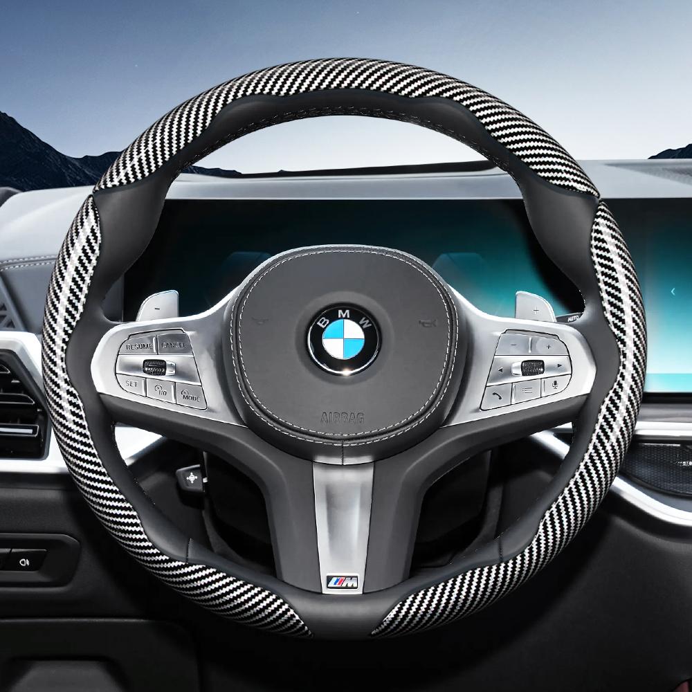 Suitable for BMW Carbon Fiber Texture Steering Wheel Cover X3 3 5 2 4 1 7 8 Series X1 X5 X2 X4 X6 X7 iX I4 I5 I7 Z4 XM  iX1 iX2