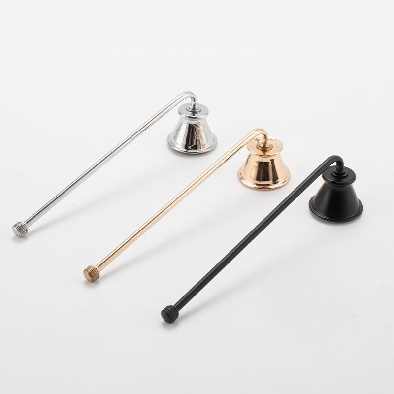 Candle Snuffer Stainless Steel Smokeless Candles Wick Bell snuffer Put Off flame Tool Cutter Black Gold Rose Silver Decoration