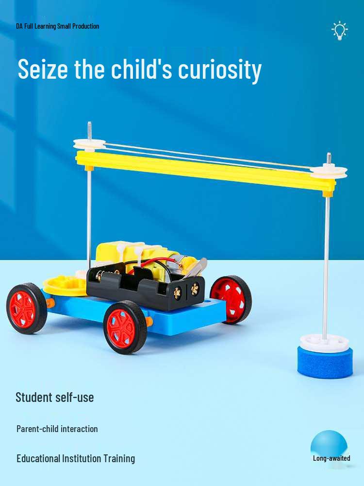 Children's DIY Physics Experiment Kit: Sweeping Robot Electric Toy Car Model