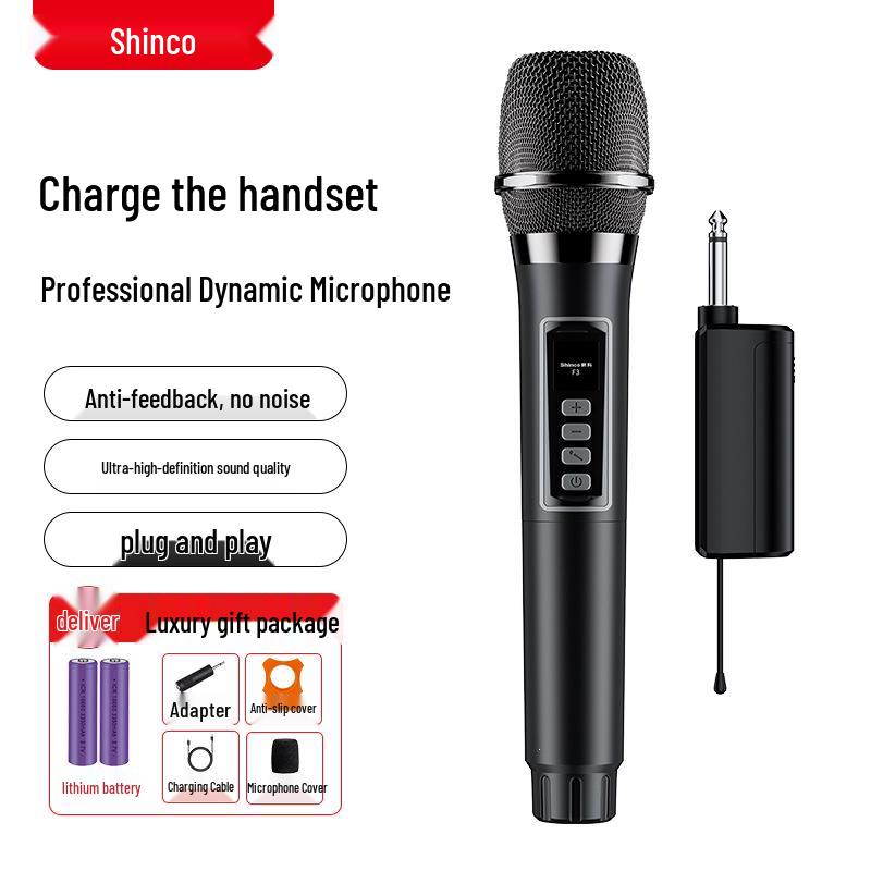 Universal Dual UHF Wireless Handheld Microphone for Professional Home, KTV, and Outdoor Sound Systems