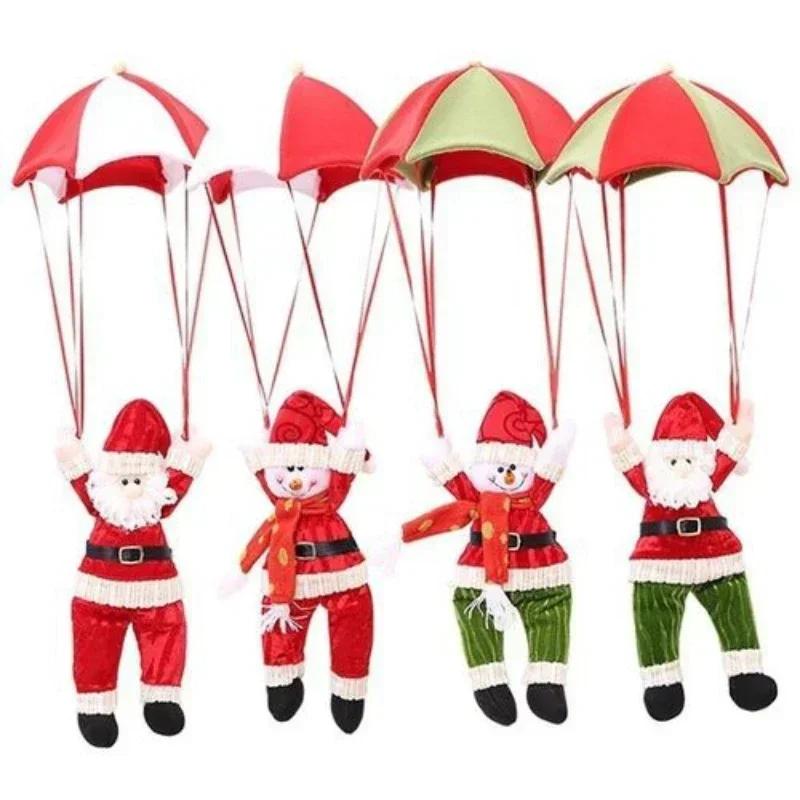 Santa Claus Parachute Snowman Christmas Tree Hanging Ornament Party Decoration Supplies Accessories