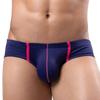 Men Briefs Sexy Low-rise U-Convex Soft Breathable Mesh Panties Patchwork Color Slim Fit Elastic Underwear Daily Wear