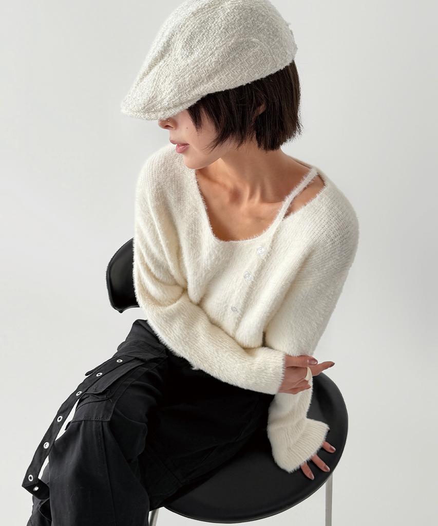 THE GREEN LAB Hairy Soft Knit [Ivory]
