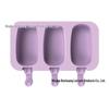 Silicone 3-Cavity Popsicle & Ice Cube Tray with Lid