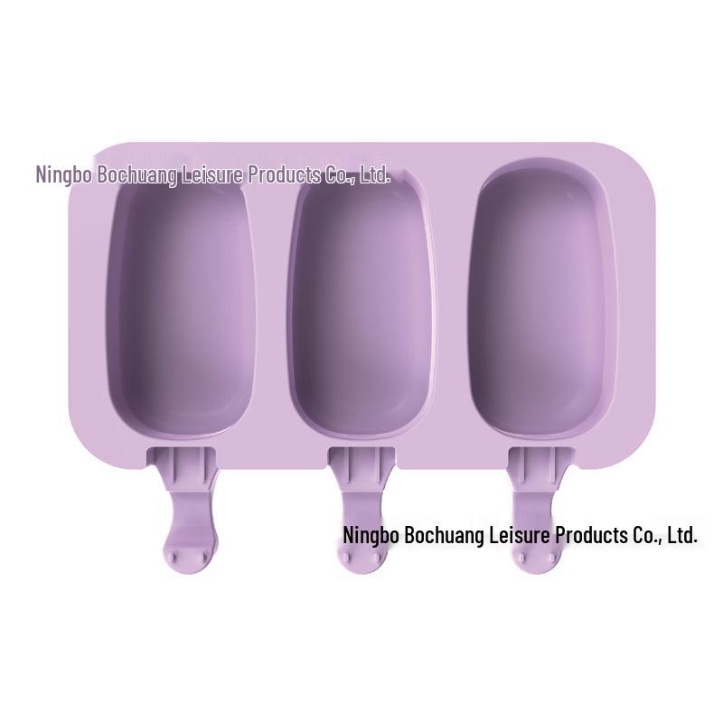 Silicone 3-Cavity Popsicle & Ice Cube Tray with Lid