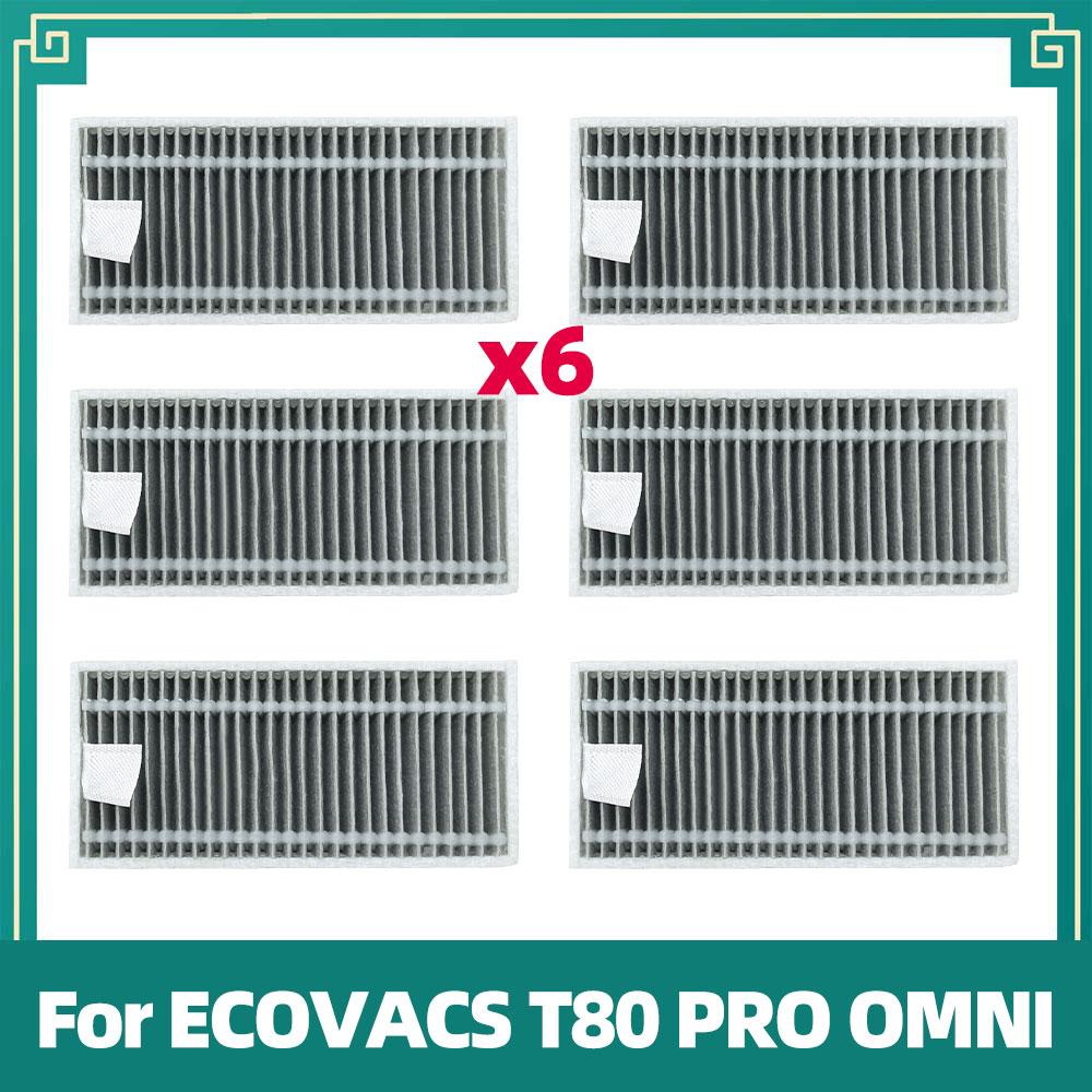 Совместимо для ECOVACS T80 PRO OMNI / T80 OMNI Робот-пылесос Замена Основной ролик Ткань для швабры Боковая щетка Пылесборник HEPA-фильтр