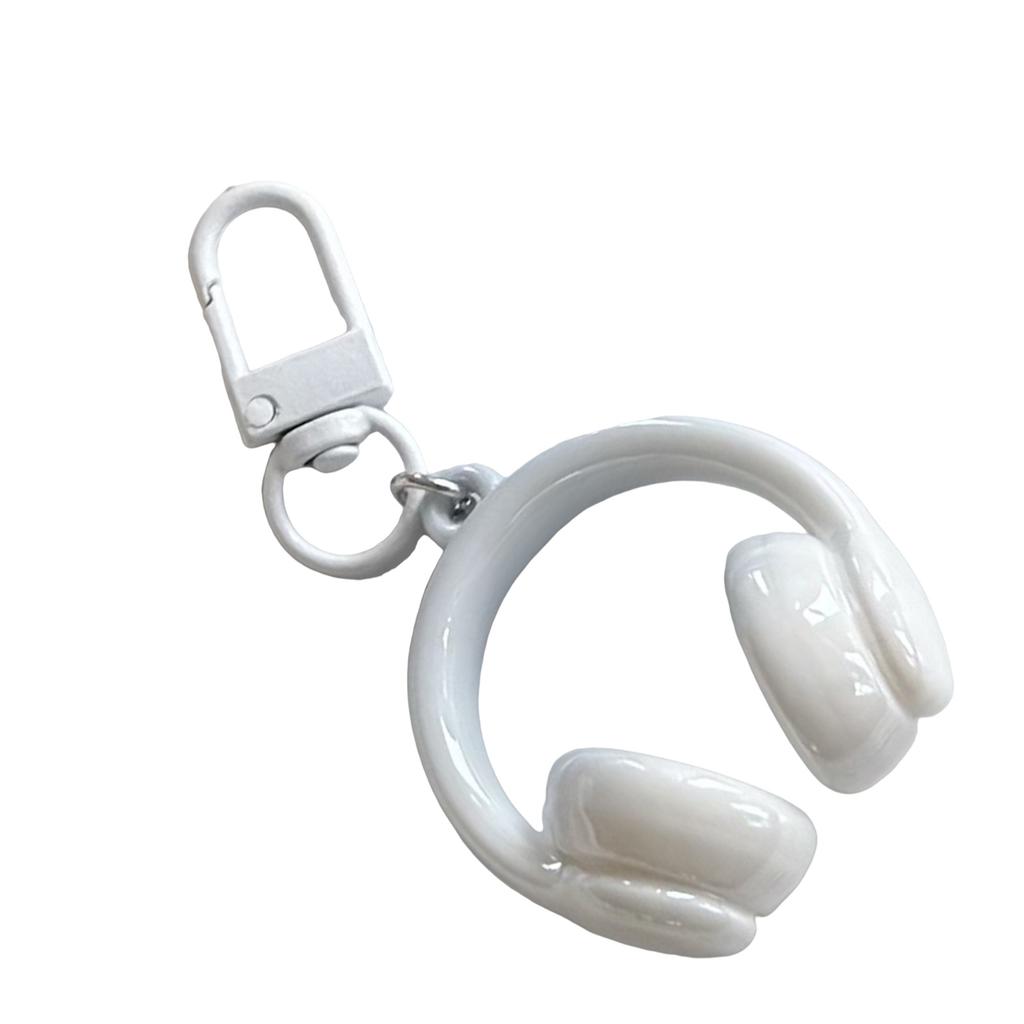 Stylish 3D Headphone Keychain Bag Pendant for Backpacks User Friendly Resin Creative Gift for Friends and Students