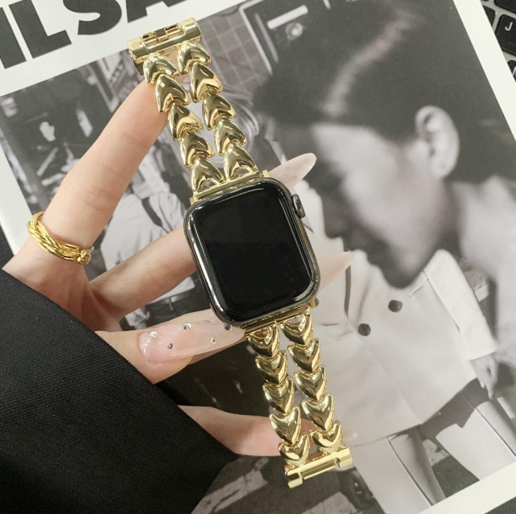 Overlegen Luksus rustfritt stål lenke for Apple Watch-rem Serie S11/10/8/7/9 40mm 41mm 38mm 42mm 44mm 45mm 46mm Stropp