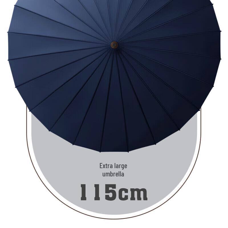 Men s Semi-Automatic Solid Wood Straight Handle Business Umbrella