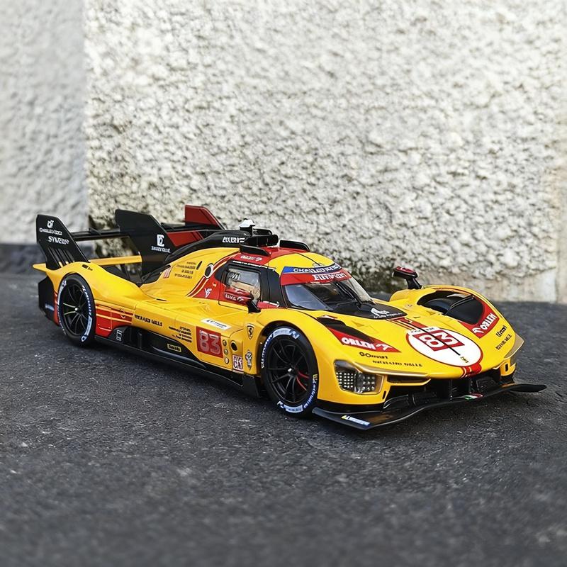 1/22 Ferrari 499P Endurance Race Alloy Sports Car Model Diecast Metal Racing Vehicles Car Model Simulation Sound and Light Kids Toy Gift
