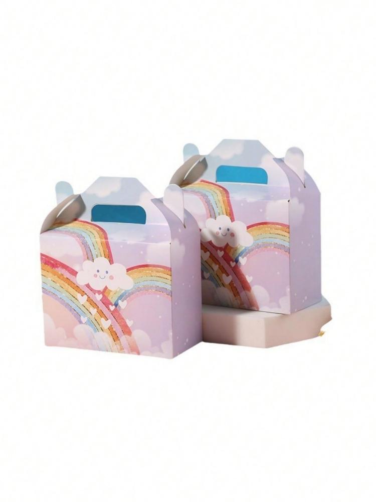 12/24pcs rainbow hand box mixed, rainbow color portable gift box, 6 styles, mixed random delivery, packaging box, snacks
