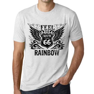 Men’s Vintage Tee Shirt Graphic T Shirt Feel The Rainbow Vintage White