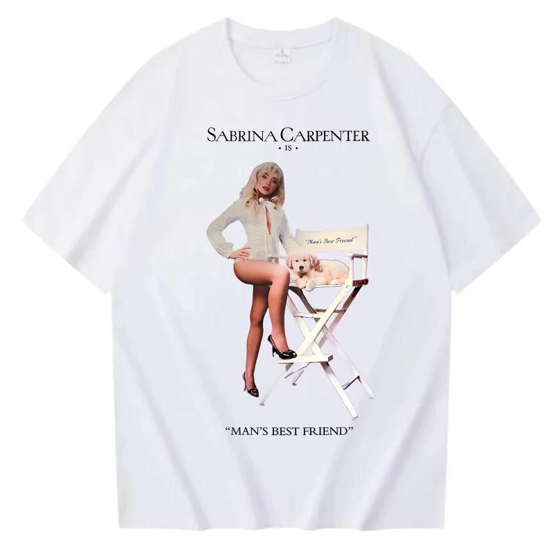 Sabrina Carpenter 2026 New Ablum Man’s Best Friend T-Shirt O Neck Harajuku Short Sleeve T-shirt for Fans Gift