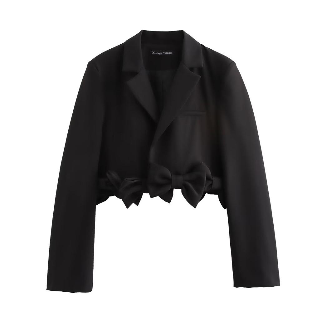 

2024 Fall/Winter Women s Bow Casual Suit Jacket XS