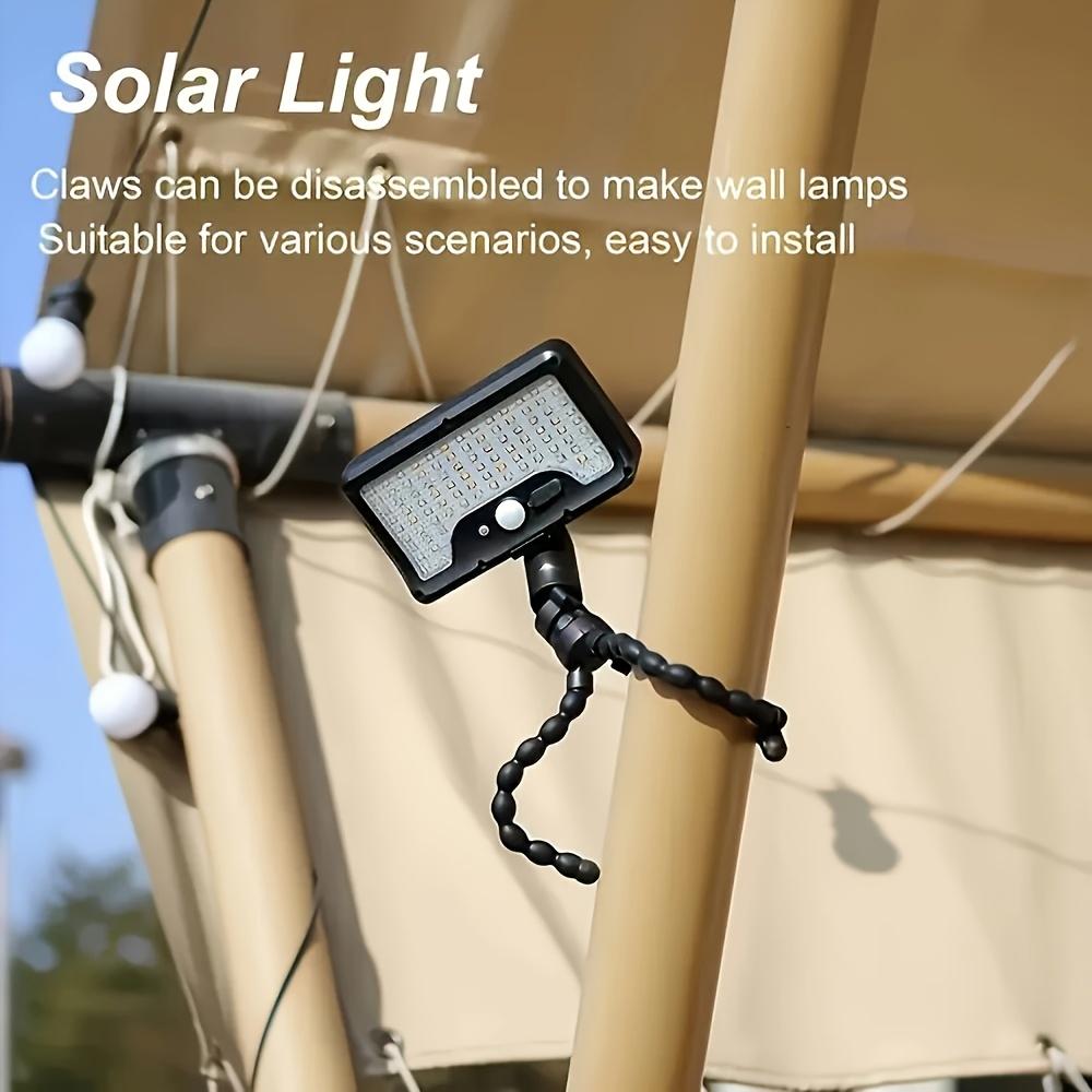 Flexibles Oktopus-Stativ mit Bewegungssensor-Außenleuchte, Dual-Charging-Solar-Campinglicht, Einstellbarer Touch-Arm, Wohnmobil-, Garten- und Hofdekoration