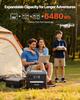 Portable Power Station, 2400W Portable Solar Generator with 2PCS * 200W Foldable Solar Panels, 2160Wh Expandable LiFePO4 Battery Backup with 10 Output