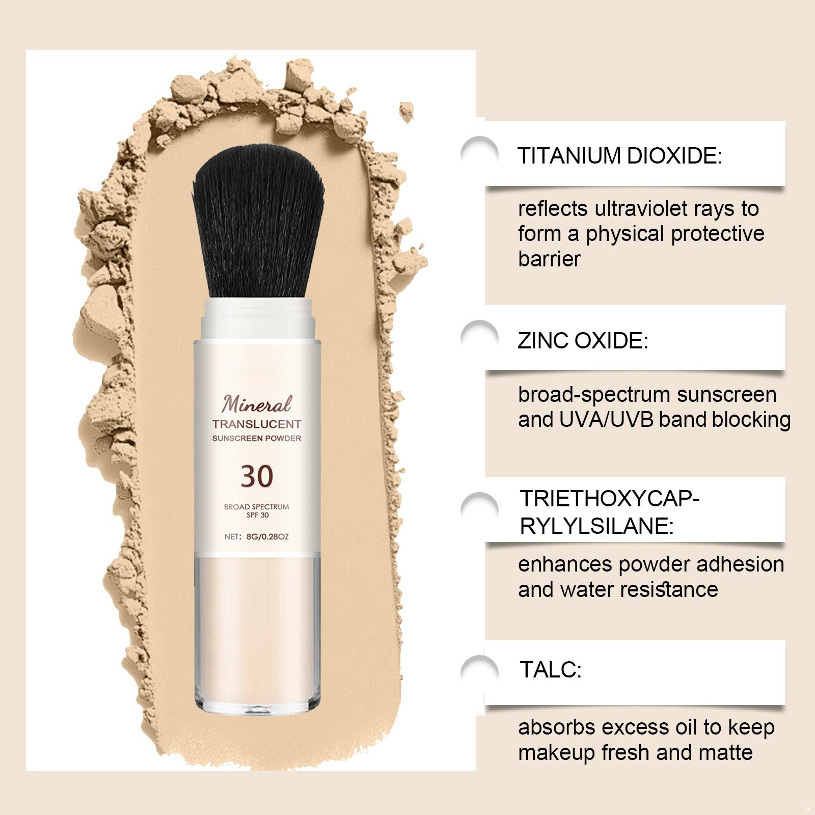 

Mineral Powder Brush with Sun Protection, Sheer & Lightweight for Face and Body, Mattifying Sunscreen for Oily Skin, Travel Size & Sweat Resistant One Size