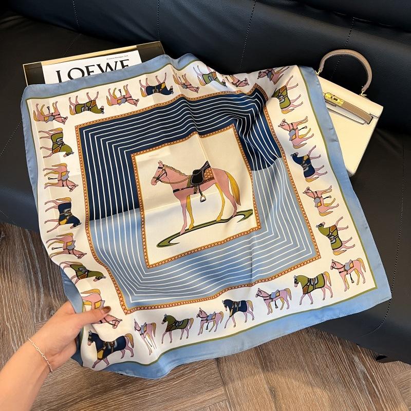 Mother's Day Silk Scarf Muse Festival Gift Simulation Silk Silk Scarf Premium Spring and Summer Square Scarf 71 Silk Decorative Small Scarf