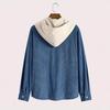 Men's Color-Block Corduroy Hooded Jacket - Warm and Thickened Design