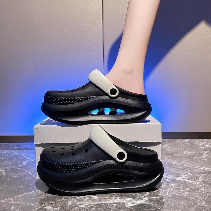 

Hole shoes women s summer 2 new soft thick-soled bag head slippers non-slip increase 39-40 [standard code number] чорний