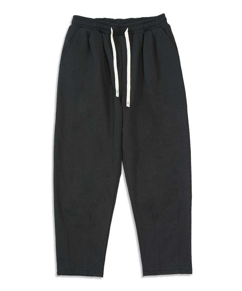 UNDEROFF Loose Fit Elastic Cotton Fleece-Lined Pants Black