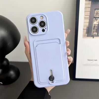 Portafoglio porta carte a scorrimento Custodia per telefono per iPhone17 Air 16 15 14 11 12 13 Pro Max Plus Mini 7/8 16E X Cover Posteriore in Silicone Morbido Opaco Antiurto