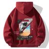 Unisex American Casual Printed Hooded Sweatshirt - Loose, Fashionable Long Sleeve Top