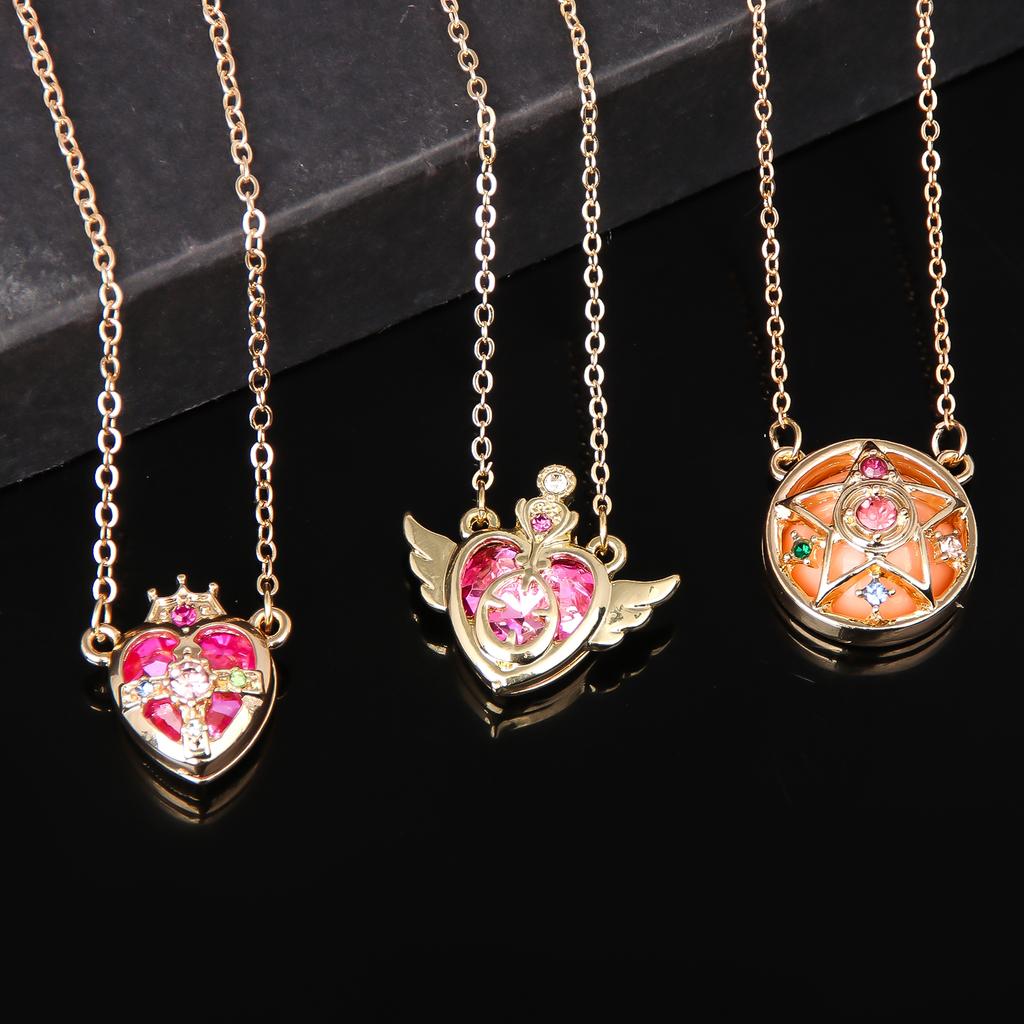 LLX Anime SAILOR MOON Necklace Tsukino Usagi Magical Girl Transformation Cartoon Necklace Cosplay Fan Gift Men Women Bag Jewelry