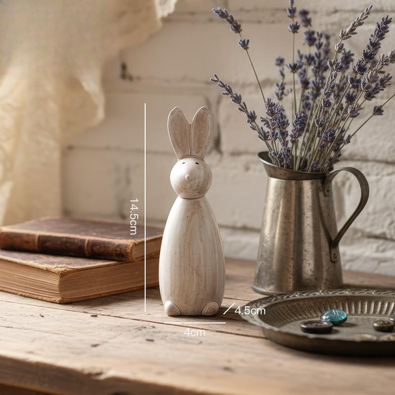 Simple Wooden Craftsmanship Rabbit Animal Desktop Decoration for Home, Living Room, Bedroom, Living Room, Children s Room. A