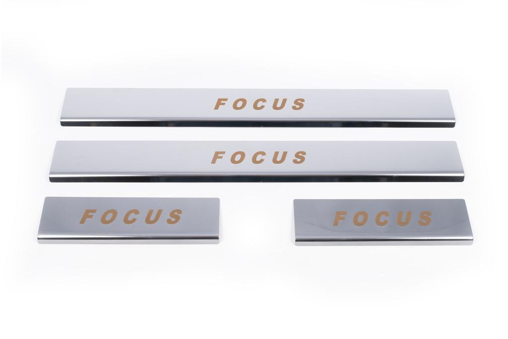Door Sills Carmos V1 (4 Pcs, Stainless Steel) for Ford Focus I 1998-2005