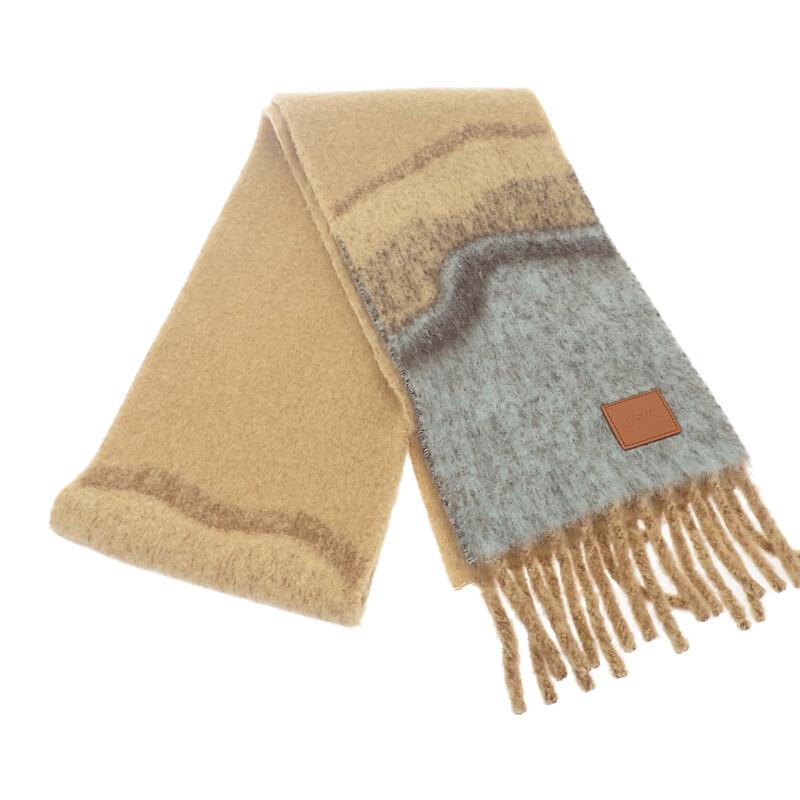 

LOEWE F655Stainless Steel1X02 Scarf Camel wool/leather Women