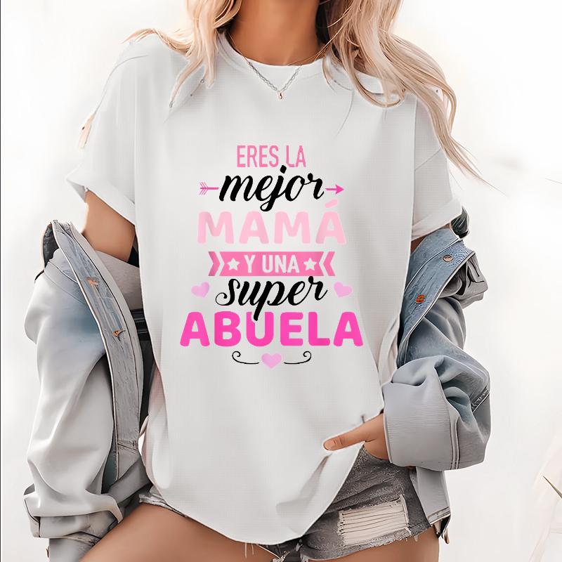 

Unisex Black Mother S Day T-Shirt with Pink Letter Print-Mejor Mama Design S