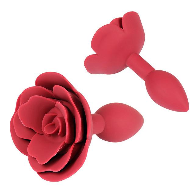 Butt Plug BDSM Rose Smooth Silicone Anal Plug Sexy Anal Tail Toys Prostate Massager Dilator Buttplug For Women Man Adult Couple