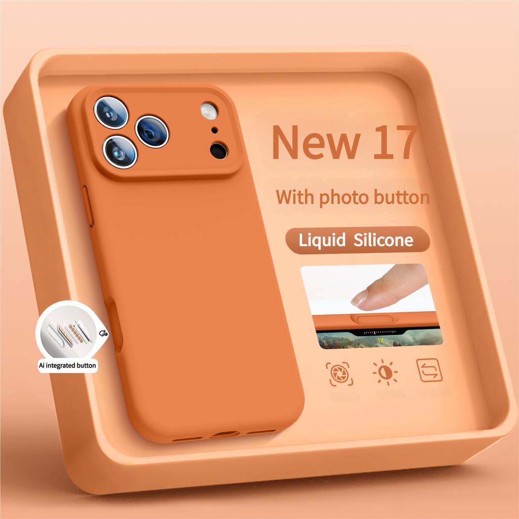 Custodia Ufficiale in Silicone Liquido Per Per Iphone 17 Air 16 15 14 13 12 11 Pro Max Plus 16E Protezione Fotocamera Antiurto Opaca Morbida