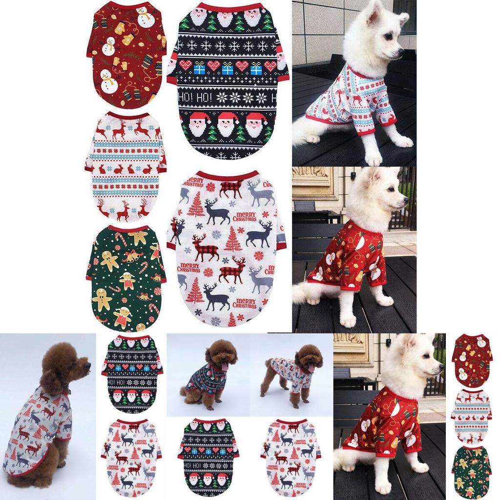 Cozy And Soft Christmas Pet Apparel T-shirt For Dogs And Cats With Delightful Holiday Design