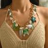 Hot-selling Exaggerated Fashion Personality Starfish Large Shell Pendant Gravel Irregular Necklace Versatile Woman