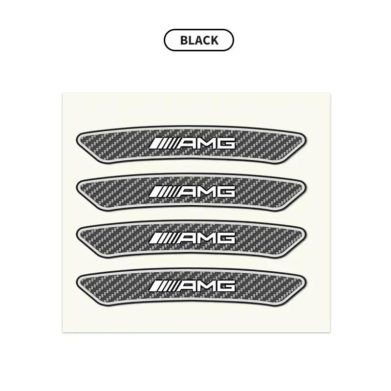 WVOS1 4pcs/set Carbon Fiber Car Wheel Rim Stickers Vinyl Decoration Decal For Mercedes Benz B/C/E/S Class A Class C200L GLC GLE CLA