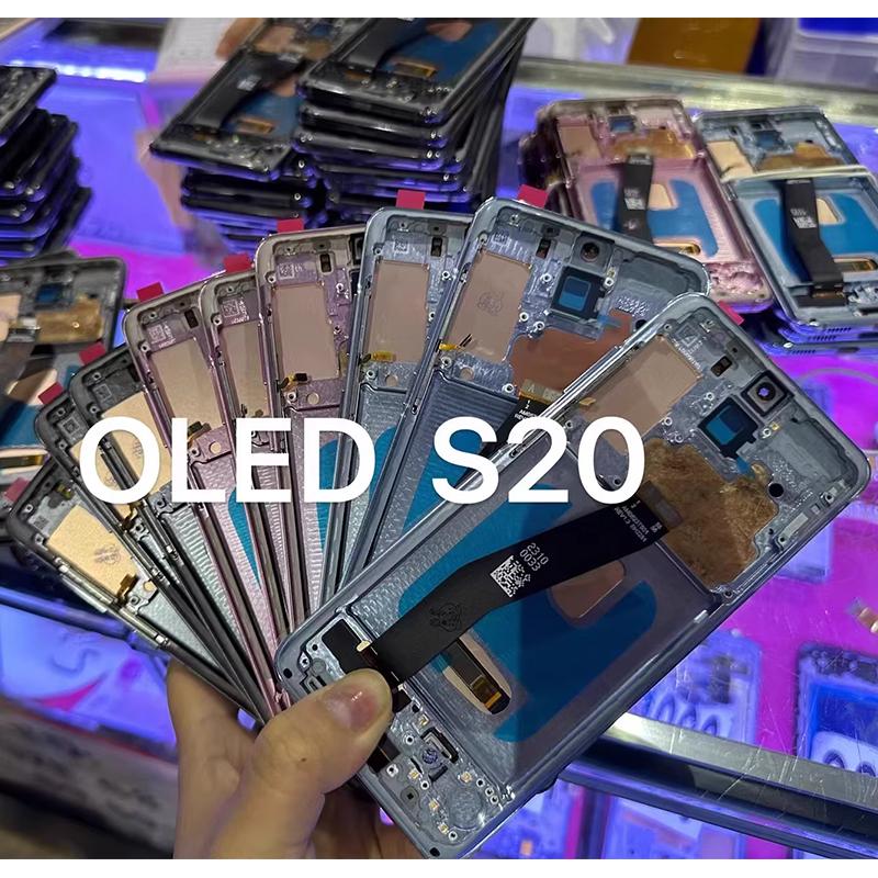 S20 Mobile Phone Panel TFT Tela Pantalla Amoled OLED LCD De Replacement Display S20 4G Screen Frame for Samsung Galaxy SM-G980F