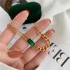Emerald Gemstone Double Layer Choker Necklace