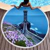 Lighthouse Round Beach Towel with Tassels Microfiber Quick Dry Beach Blanket Sand Free Absorbent Swim Pool Circle Towel Yoga Mat
