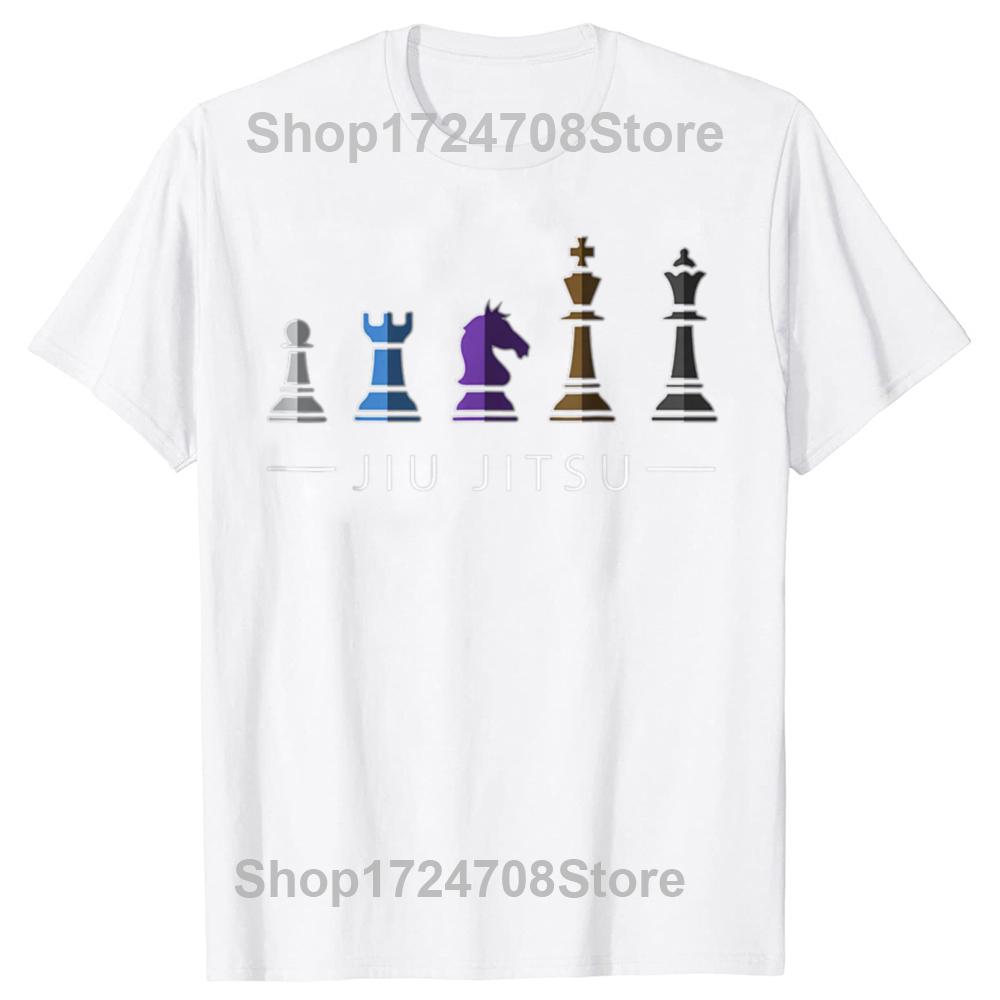 Funny BJJ Brazilian Jiu Jitsu Chess Belt Fighter T-shirts Men Women's Fashion Casual Tshirt 100% Cotton Loose Oversized T Shirt
