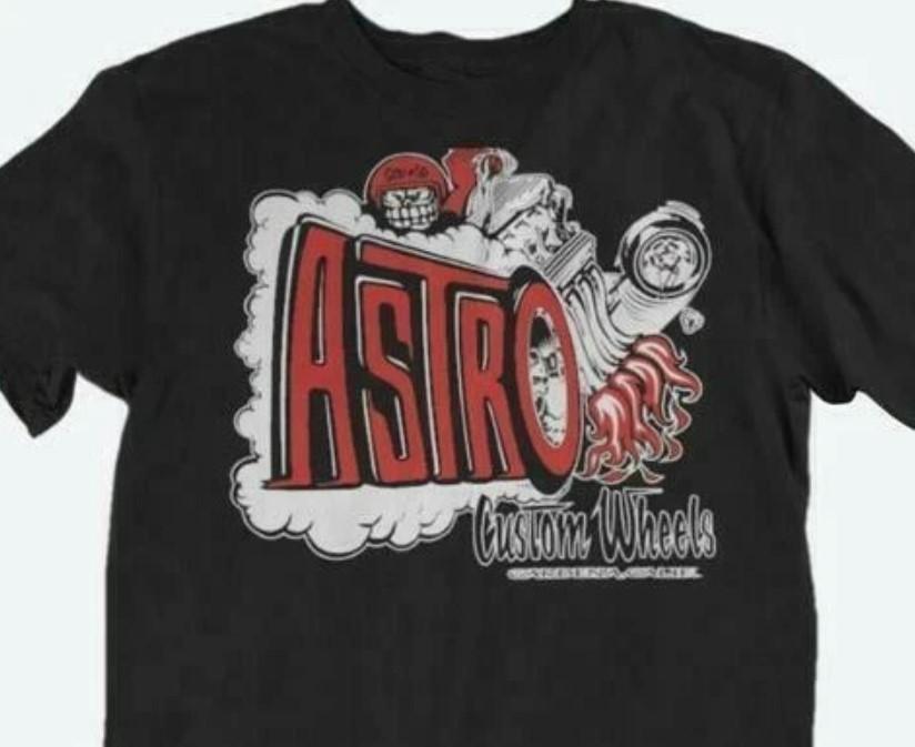 ASTRO CUSTOM WHEELS MENS T-SHIRT 100% COTTON DRAG RACING NHRA Unisex T-Shirt XXXXL