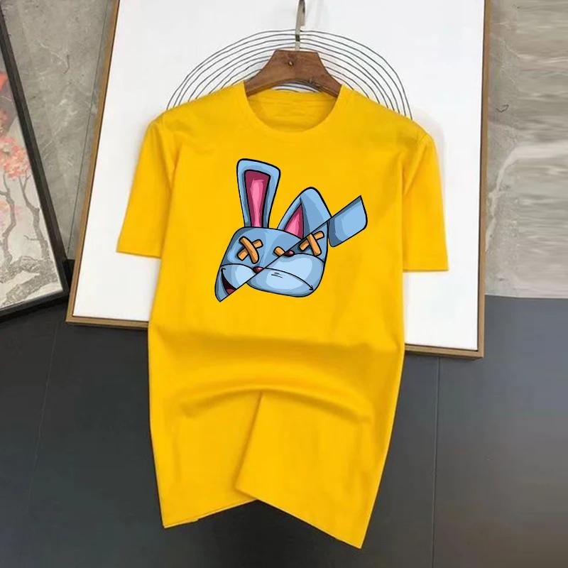 Medvilniniai marškinėliai Funky prekės ženklo zuikutis juokingi animaciniai filmai trumpomis rankovėmis vyriški asmenybės gatvės marškinėliai laisvi dideli marškinėliai kvėpuojantys minkšti