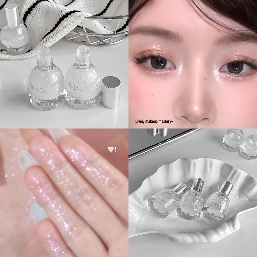 SHAQINUO Shimmer Liquid Highlighter: Fine Rhinestone Shimmer for a Delicate, Three-Dimensional Facial Glow. Suitable for Daily Makeup Use.