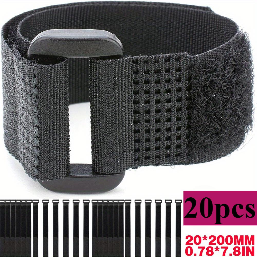 

20Pack Hook and Loop Straps Nylon Cable Ties Organizer Fastener, 11.8 in x 0.98 in, Black 20pcs