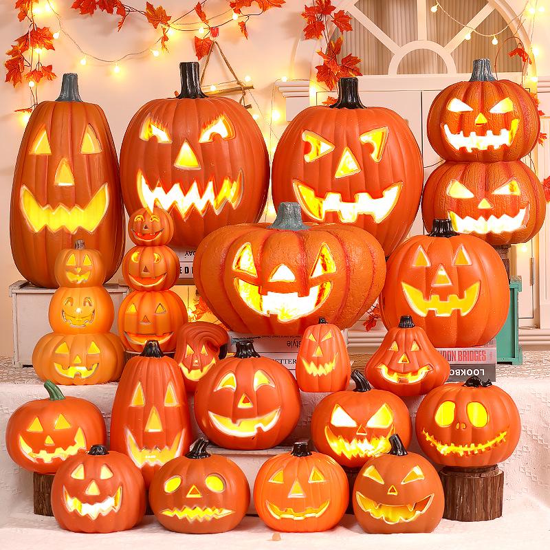 Halloween Glowing Pumpkin Lanterns for Shopping Mall Decor and Courtyard Ornaments