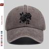 pc Elegant Black Rose Pattern Printed Baseball Cap Truck Driver Papa Hat Comfortable Lightweight Headwear Adjustable Closure