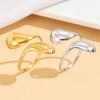 Stainless Steel Geometric Water Drop Ring - Simple, Fashionable Open Design with Light Metallic Finish.