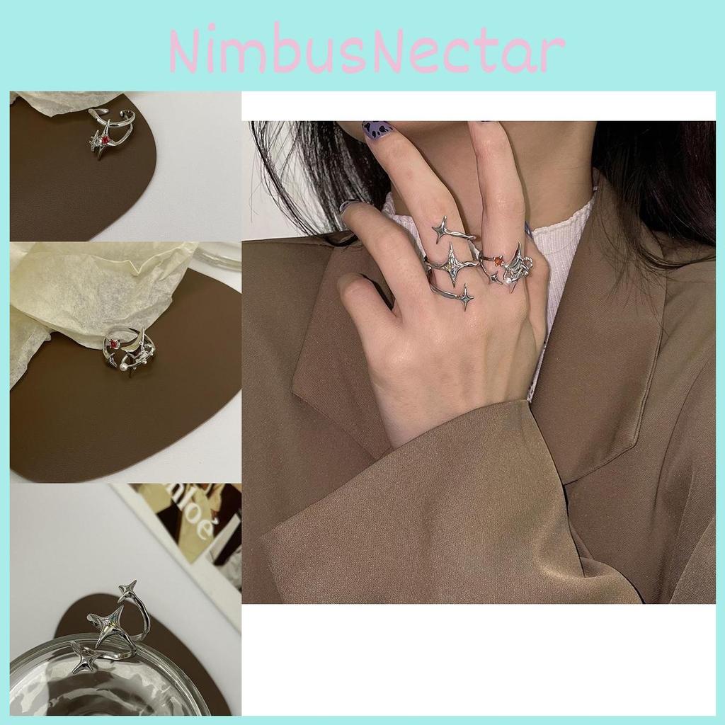 2022 New Starry Series Zirconia Ring For Women With Geometric Design And Adjustable Size