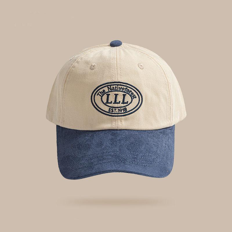 New Letter Baseball Cap Dopamine Color Blocking Embroidered Baseball Cap for Women with Versatile Face Showing Small Soft Top Baseball Cap